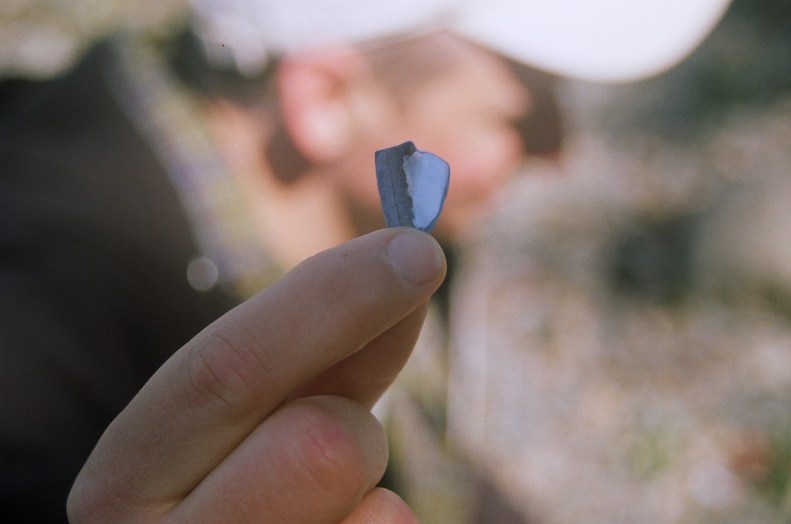 David holds up shell