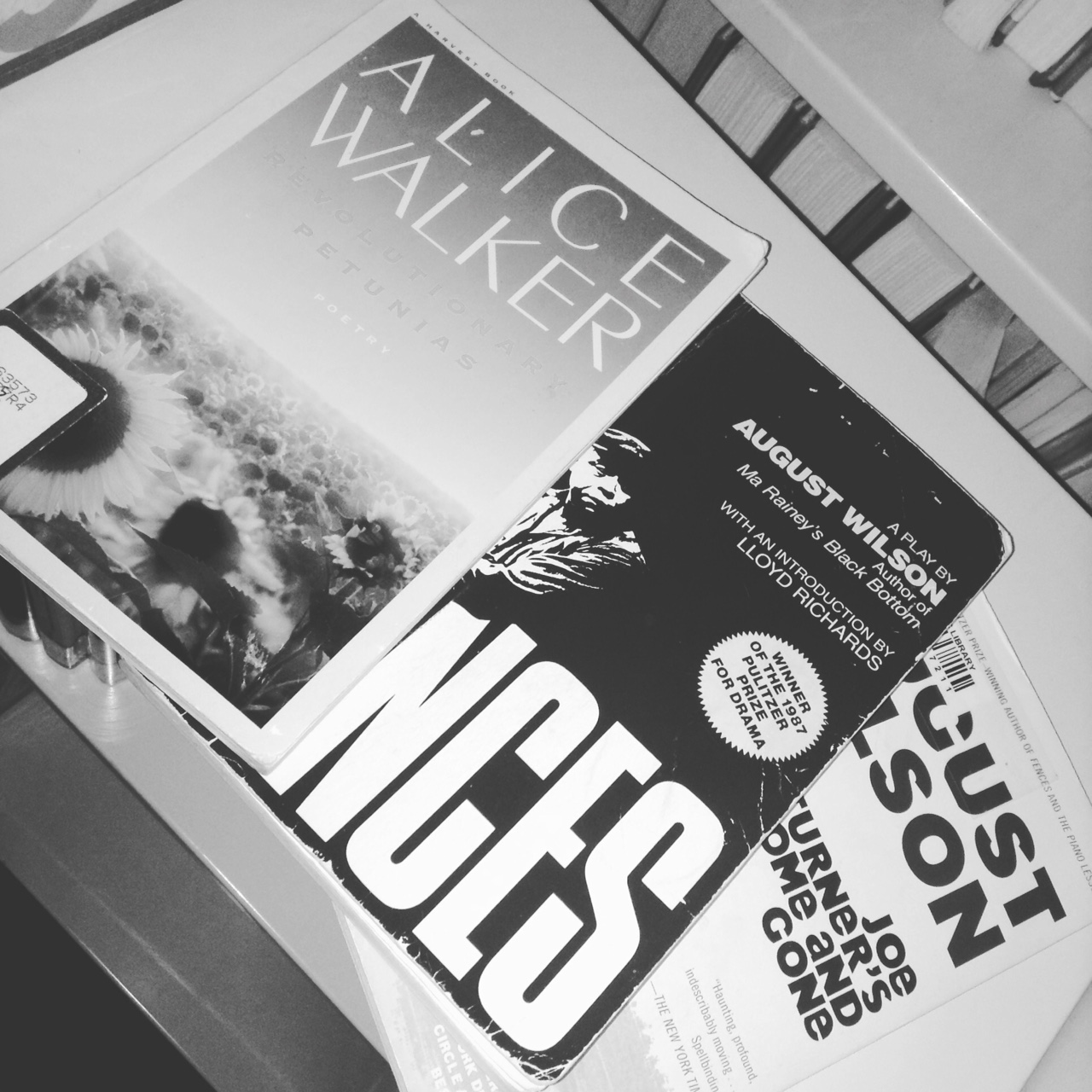 Library books in black and white